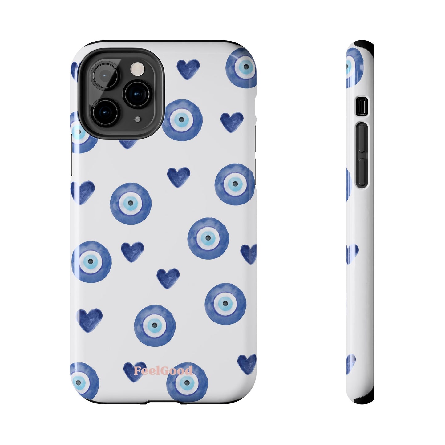 Blue Hearts with Protection Phone Case
