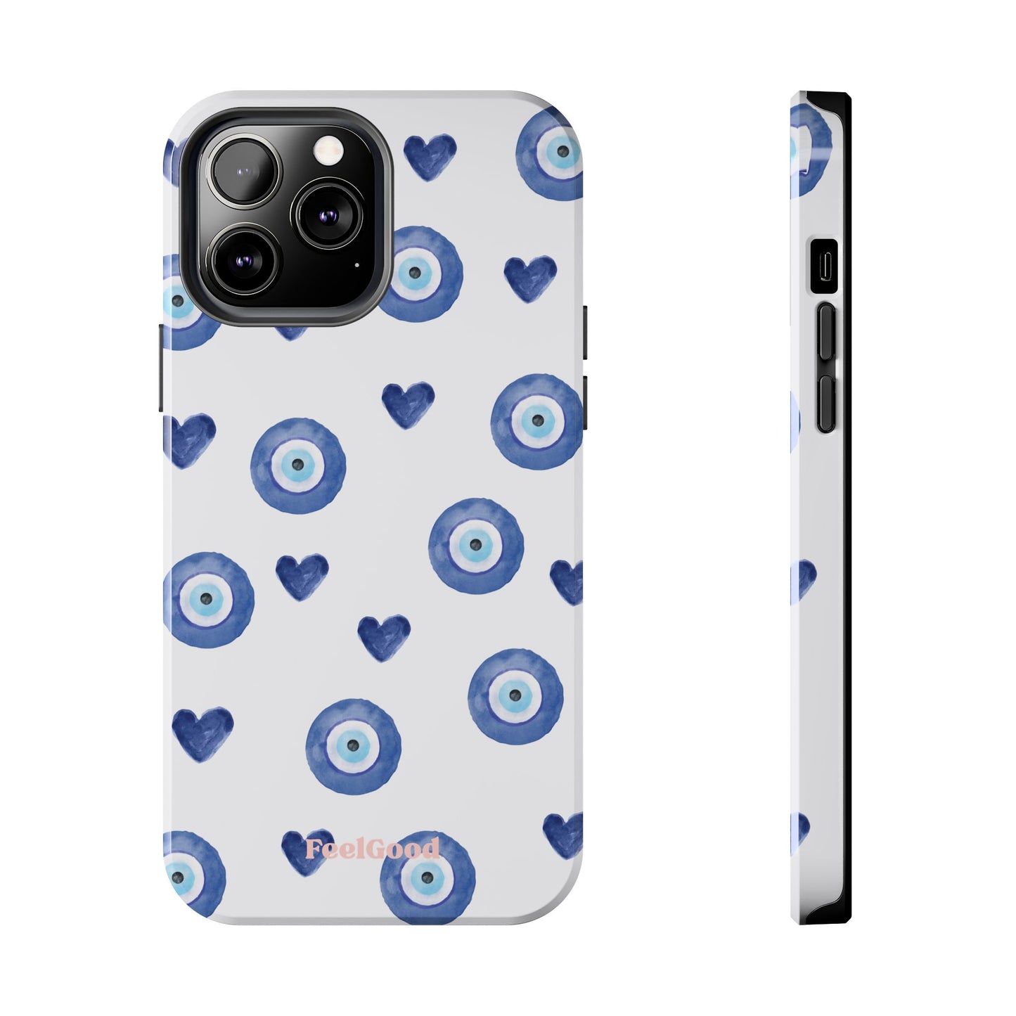 Blue Hearts with Protection Phone Case