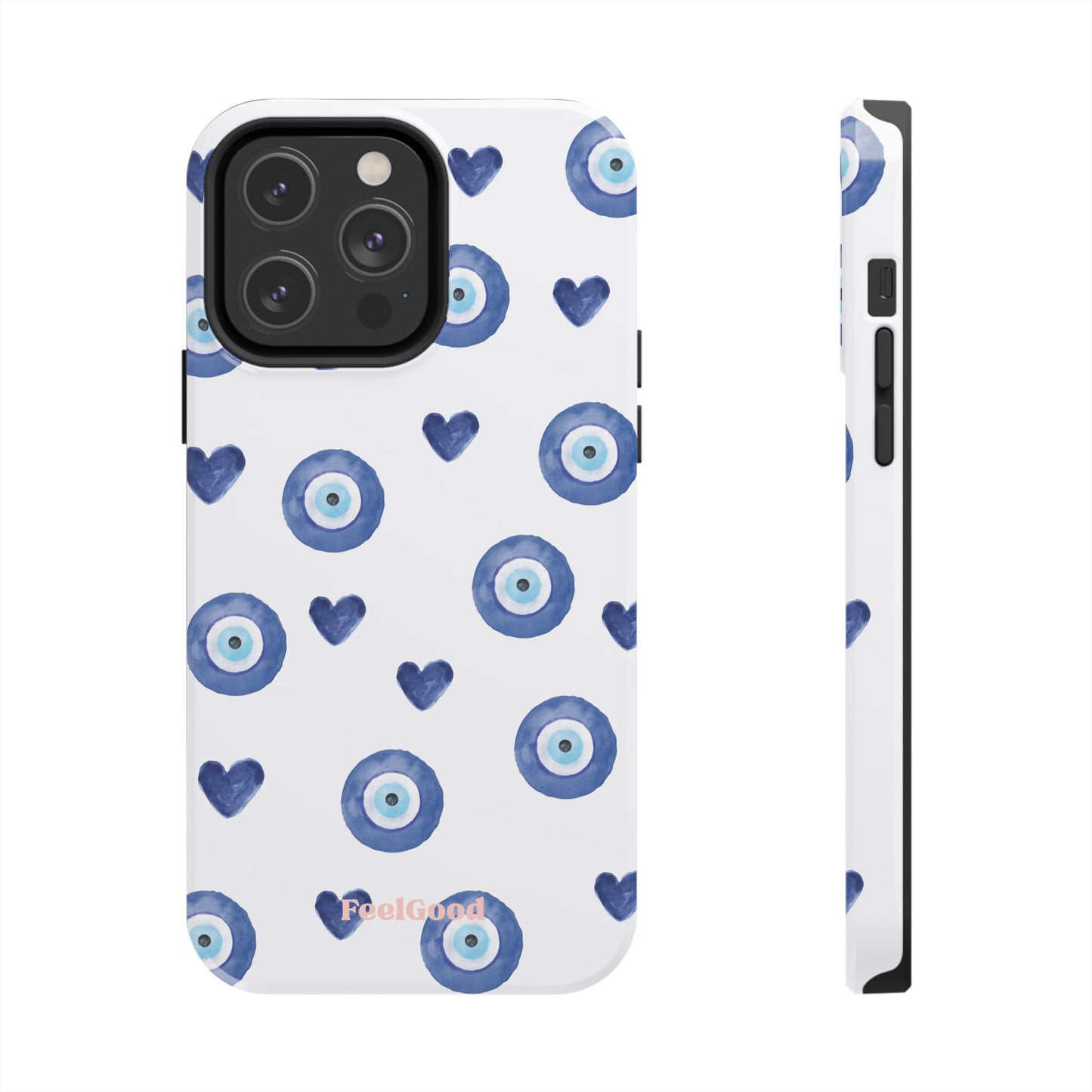 Blue Hearts with Protection Phone Case