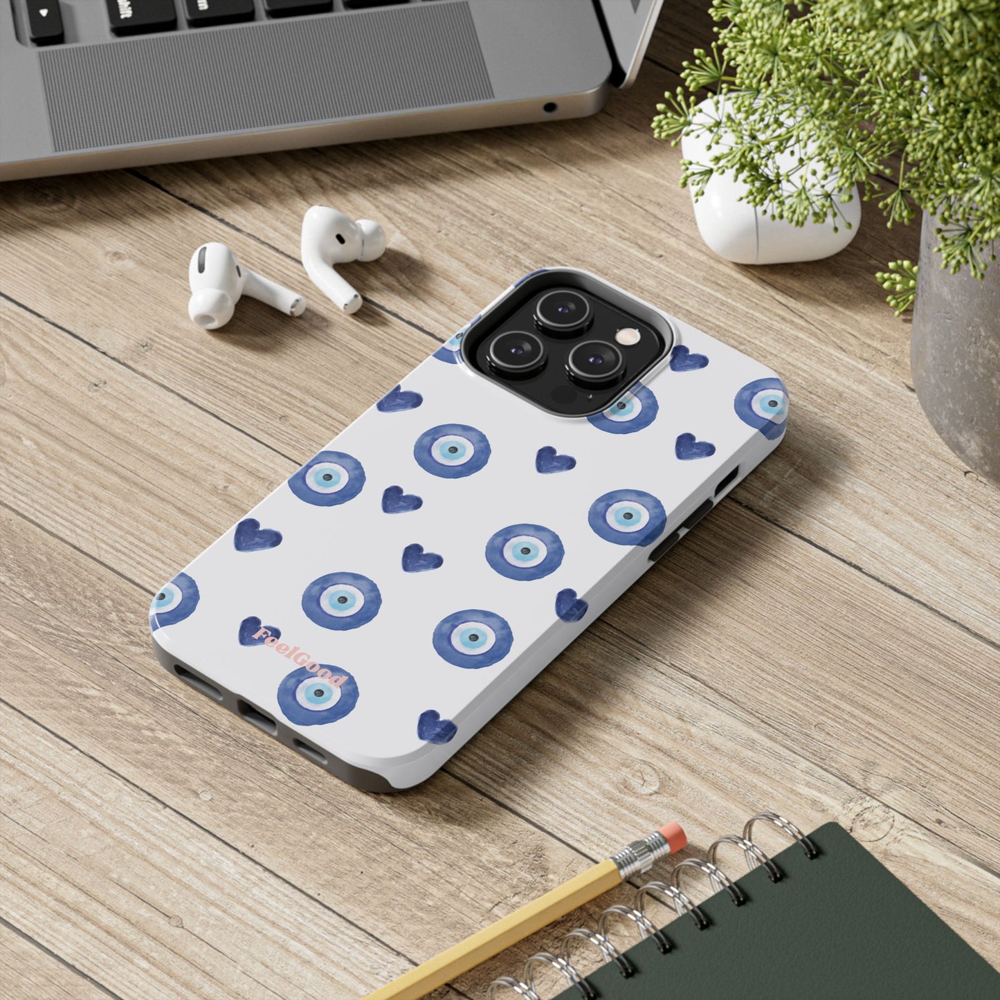 Blue Hearts with Protection Phone Case