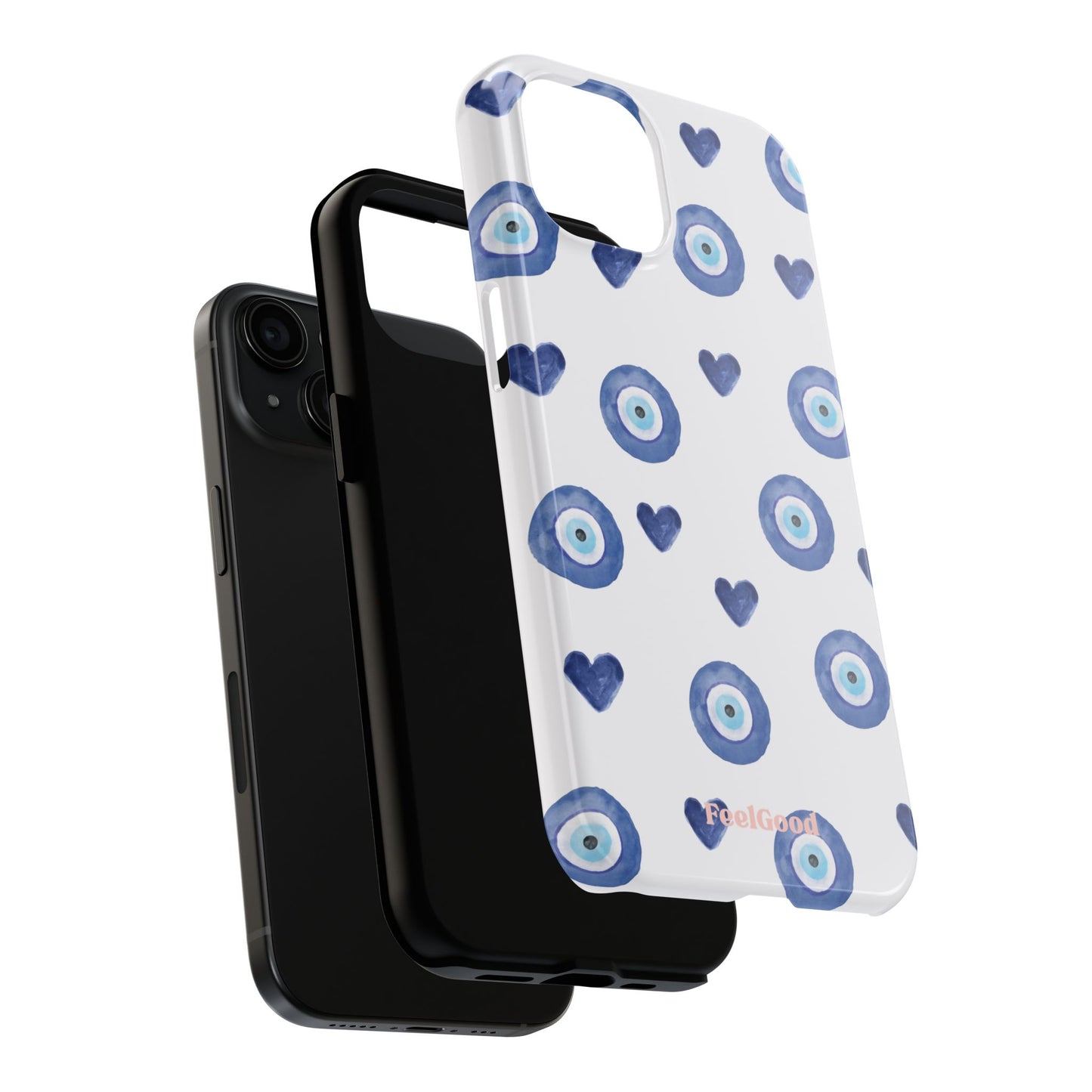 Blue Hearts with Protection Phone Case