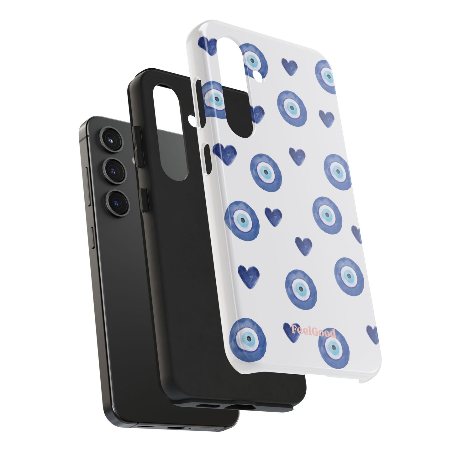 Blue Hearts with Protection Phone Case