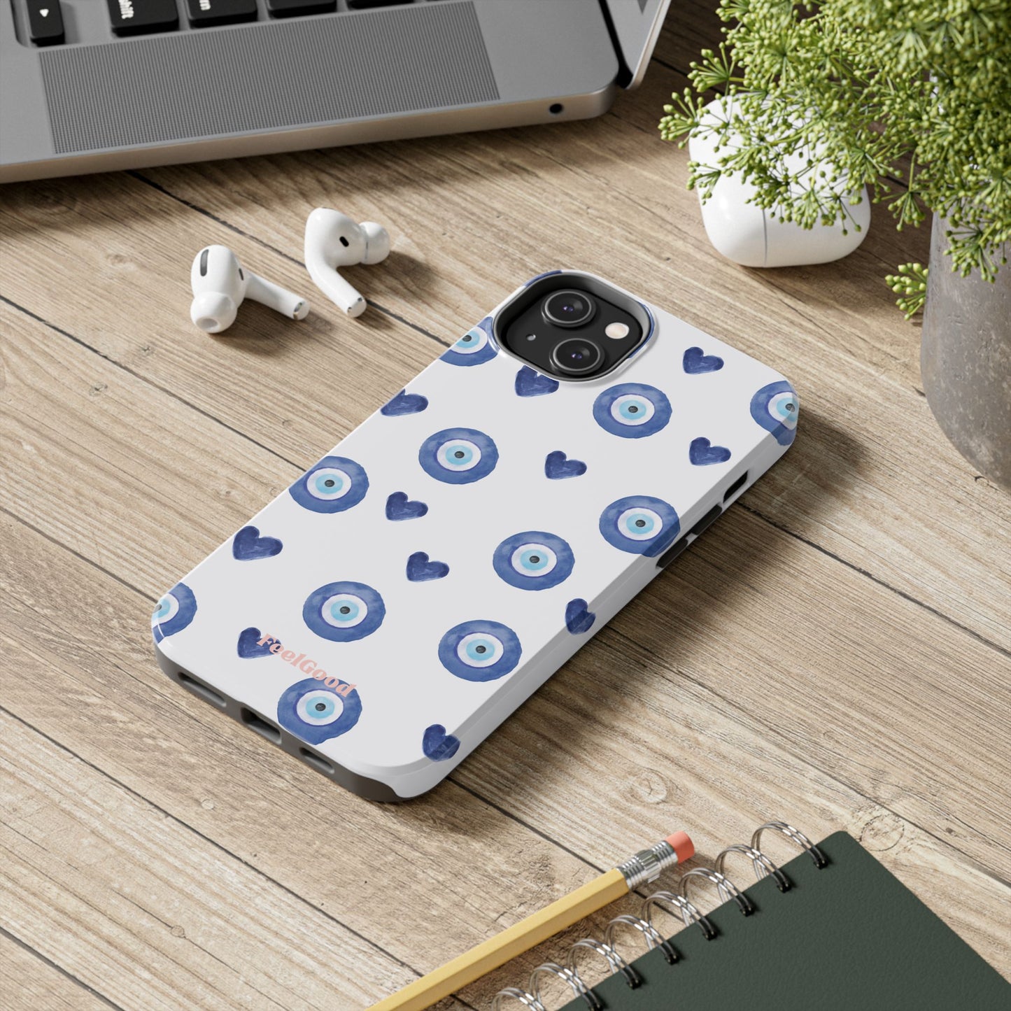 Blue Hearts with Protection Phone Case