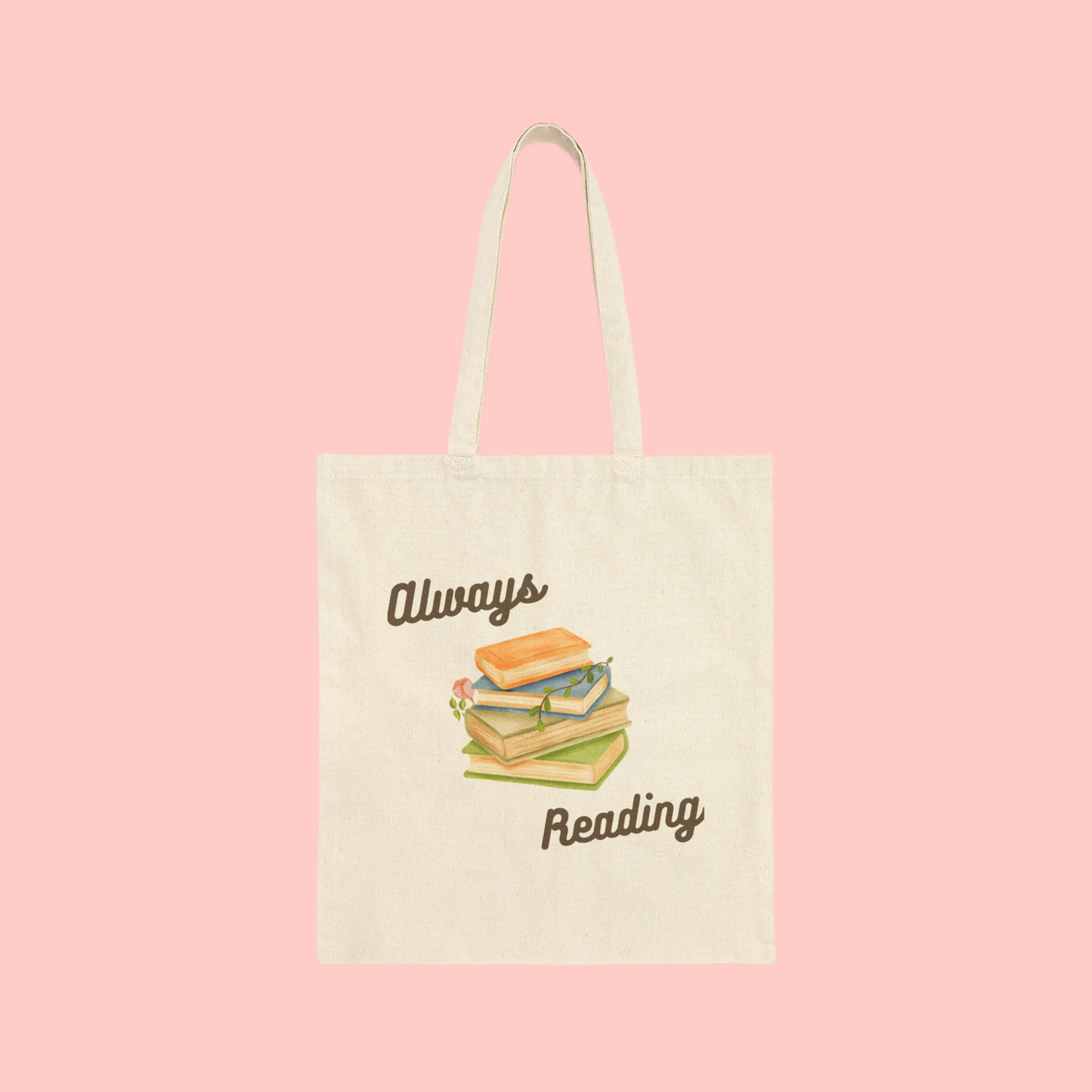 Bookworm Cotton Canvas Tote Bag - Always Reading Book