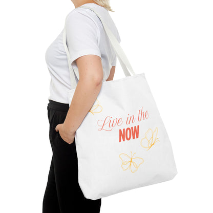 Inspirational Butterfly Tote Bag - 'Live in the NOW'