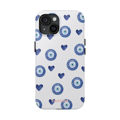 Blue Hearts with Protection Phone Case