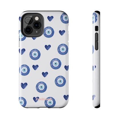 Blue Hearts with Protection Phone Case