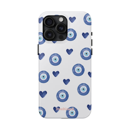 Blue Hearts with Protection Phone Case