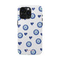Blue Hearts with Protection Phone Case