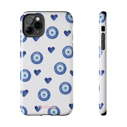 Blue Hearts with Protection Phone Case