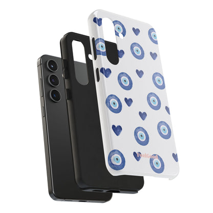 Blue Hearts with Protection Phone Case
