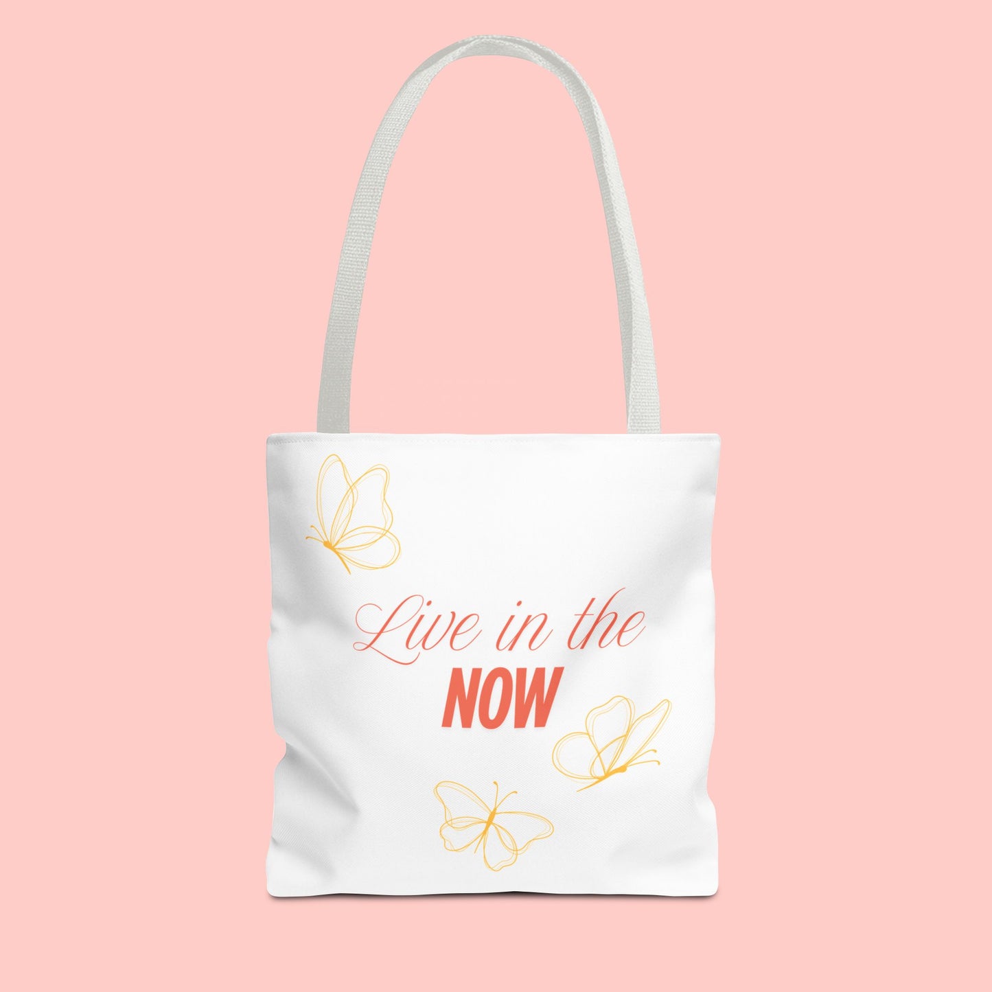 Inspirational Butterfly Tote Bag - 'Live in the NOW'