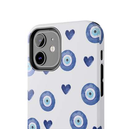 Blue Hearts with Protection Phone Case