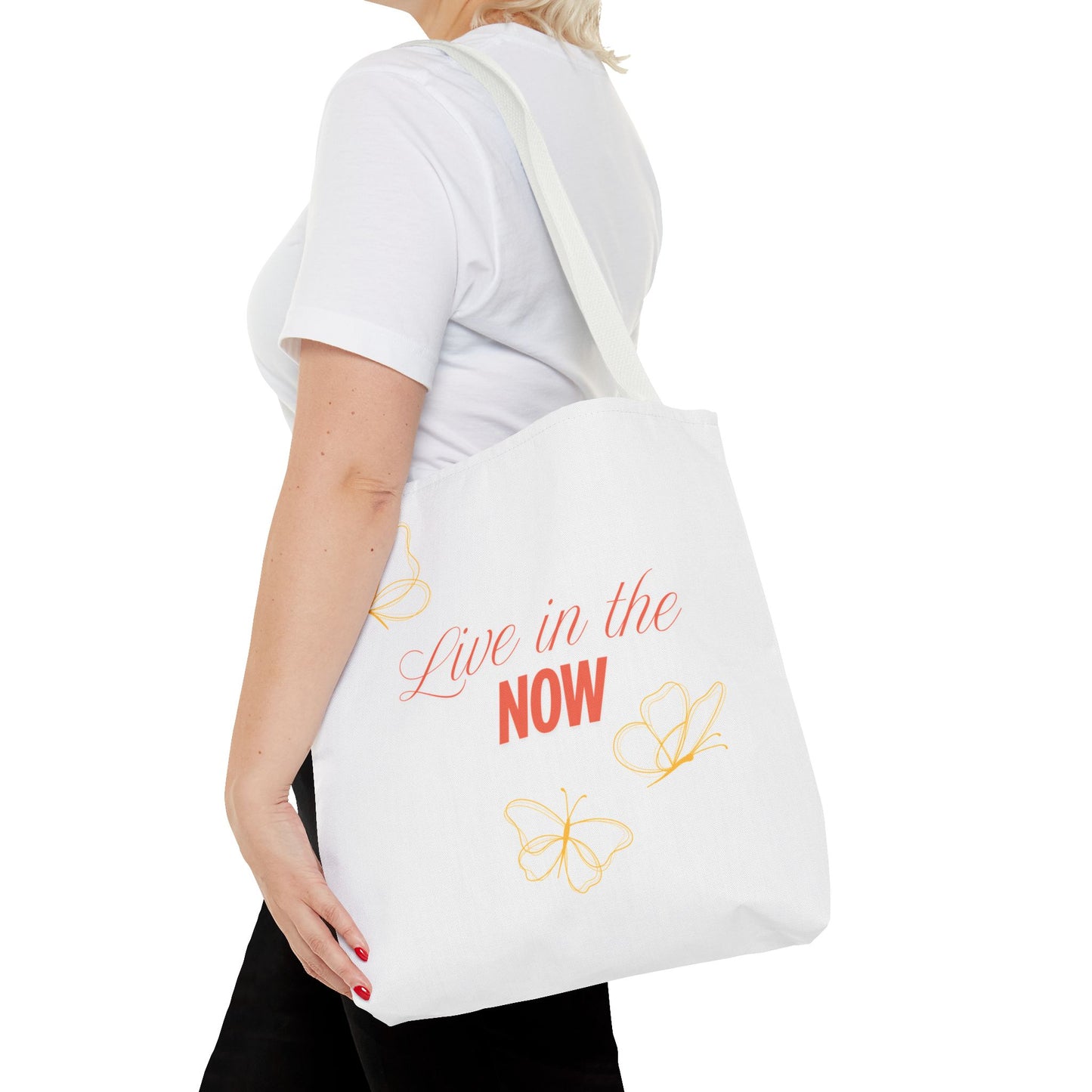Inspirational Butterfly Tote Bag - 'Live in the NOW'
