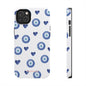 Blue Hearts with Protection Phone Case