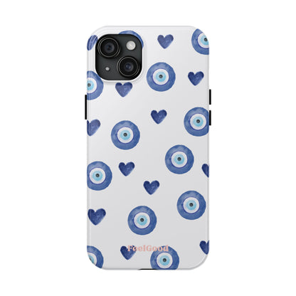 Blue Hearts with Protection Phone Case