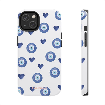 Blue Hearts with Protection Phone Case